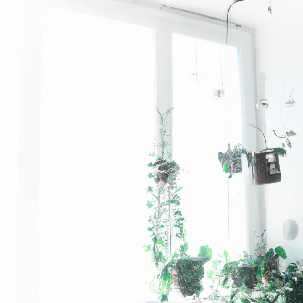 白を基調とした東京のミニマルなフォトスタジオ。柔らかな自然光と白ホリゾント、グリーンに囲まれたクリーンなインテリア。